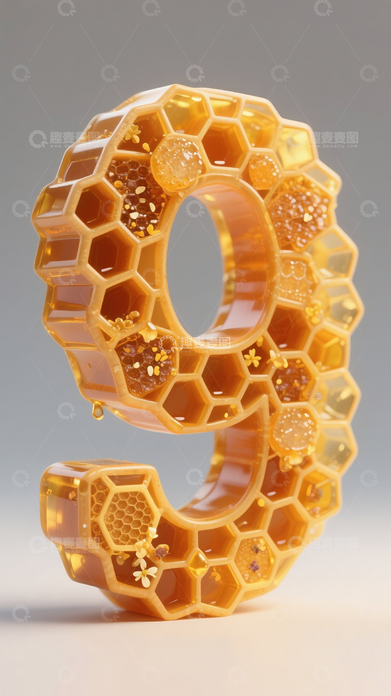 高清大图下载【趣麦麦图】蜂巢数字9