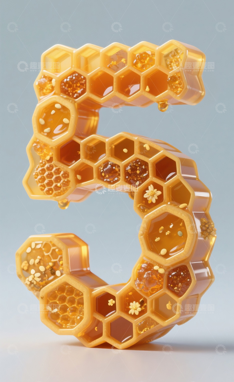 高清大图下载【趣麦麦图】蜂巢数字5