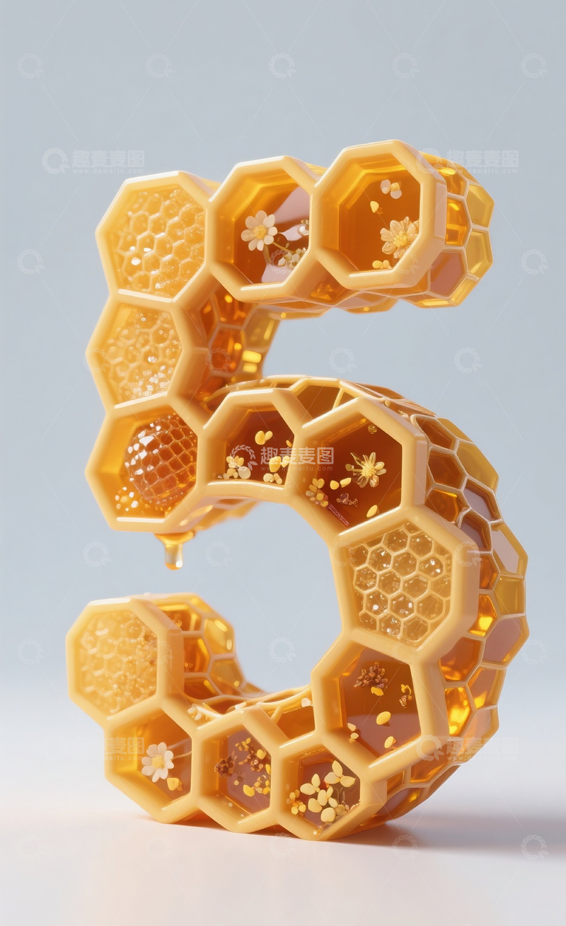 高清大图下载【趣麦麦图】蜂巢数字51