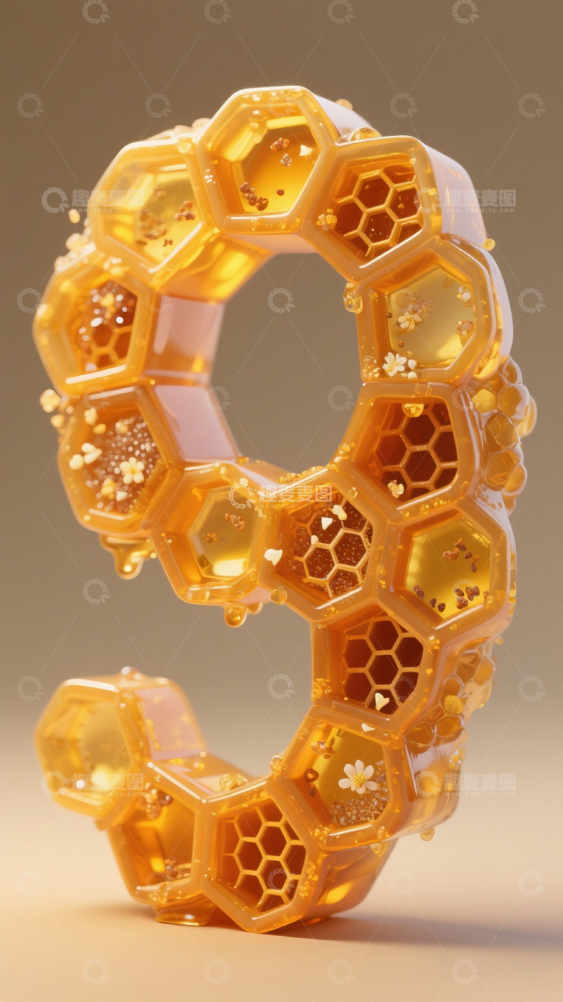 高清大图下载【趣麦麦图】蜂巢数字91