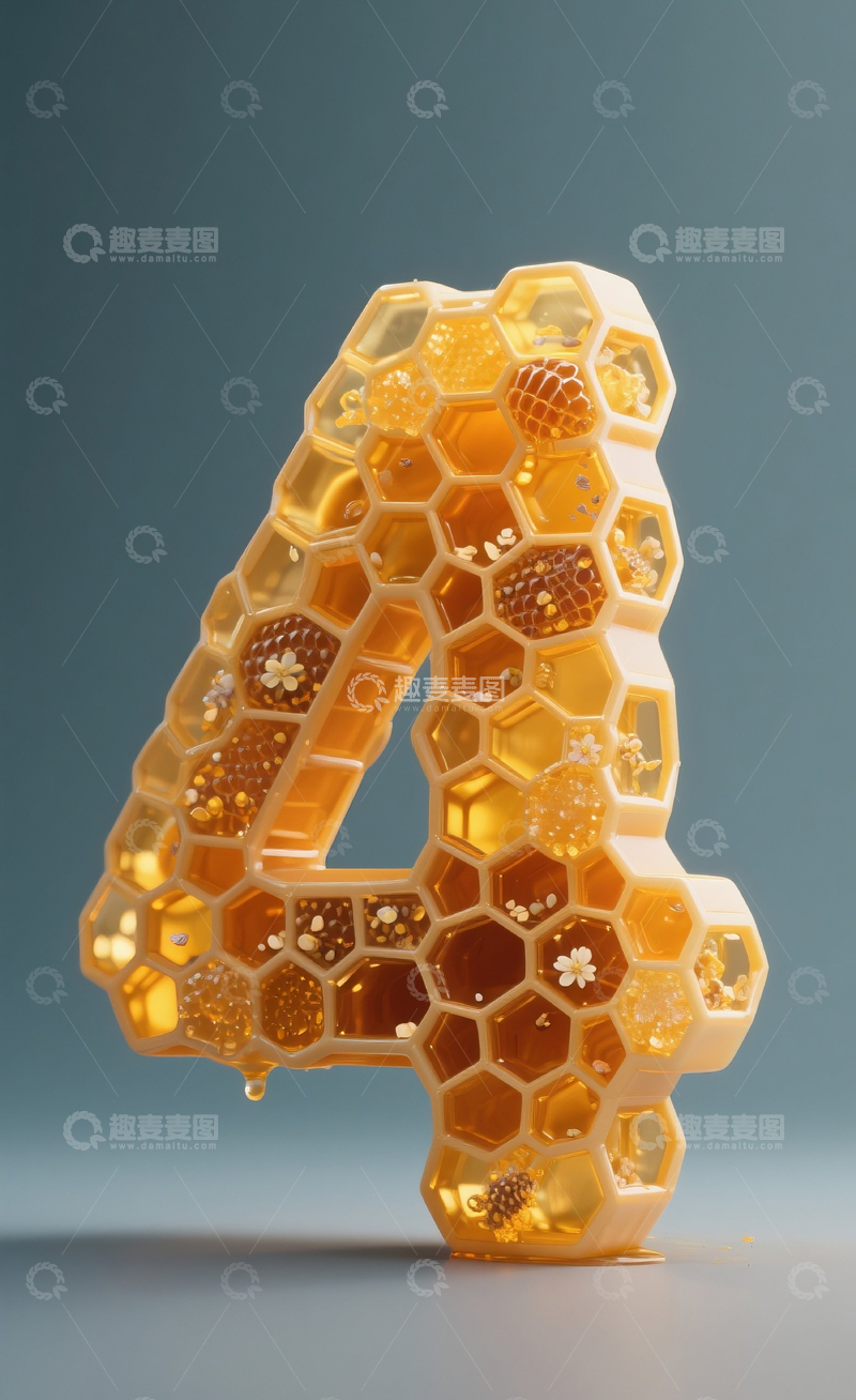 高清大图下载【趣麦麦图】蜂巢数字4