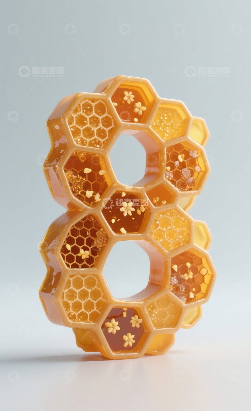 高清大图下载【趣麦麦图】蜂巢数字8