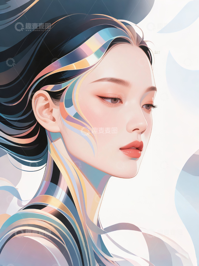 高清大图下载【趣麦麦图】抽象风格医美形象4
