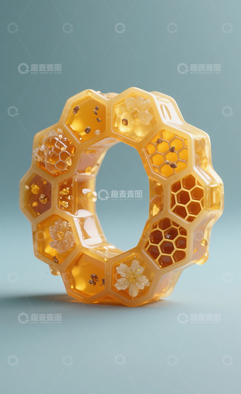 高清大图下载【趣麦麦图】蜂巢数字01