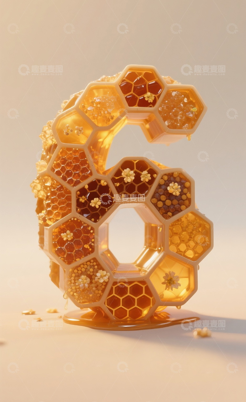 高清大图下载【趣麦麦图】蜂巢数字6