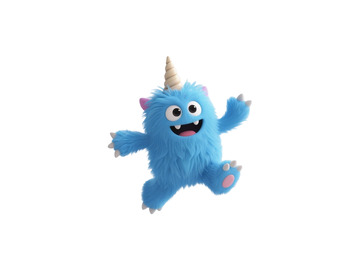 蓝色开心小怪兽