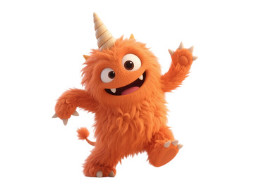 橙色毛茸茸怪兽