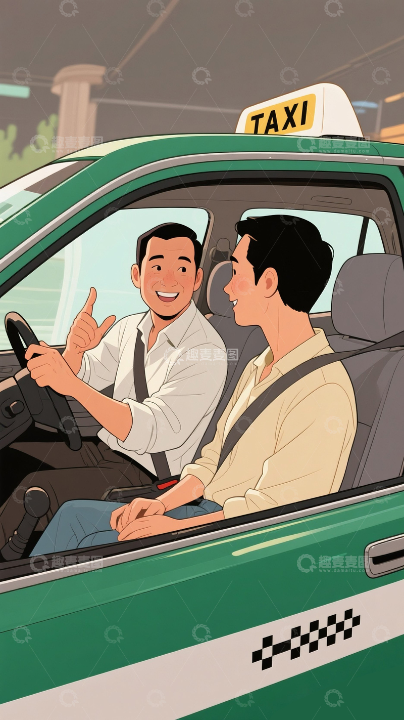 高清大图下载【趣麦麦图】友善的出租司机2