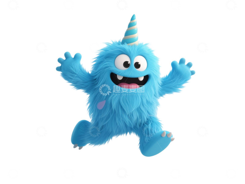 高清大图下载【趣麦麦图】蓝色开心小怪兽2