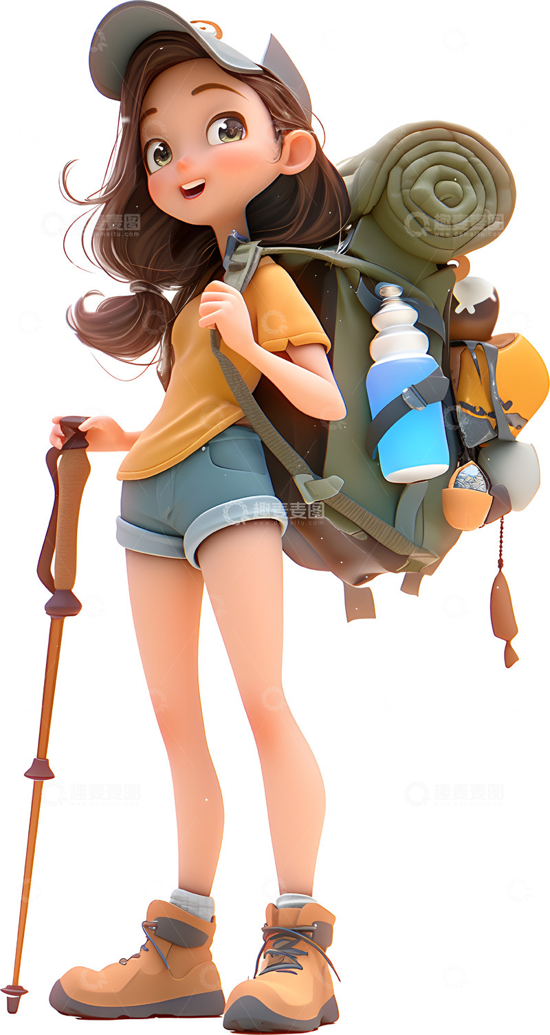 高清大图下载【趣麦麦图】卡通露营人物2