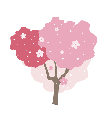 樱花树矢量素材