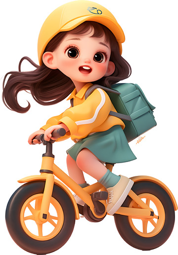 卡通骑车儿童4