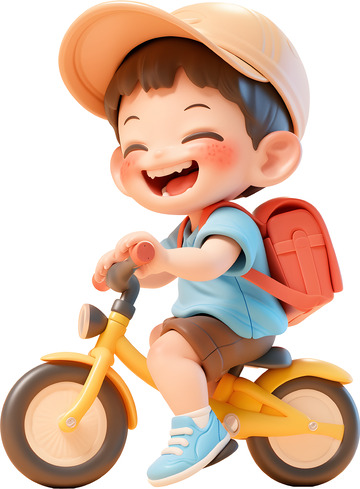 卡通骑车儿童8