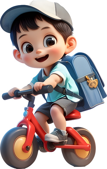 卡通骑车儿童9