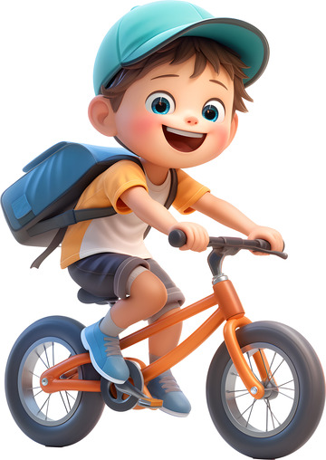 卡通骑车儿童3