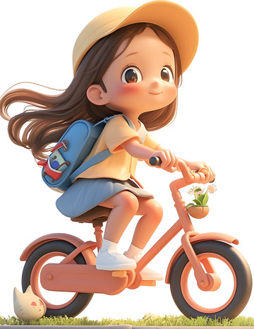 卡通骑车儿童1