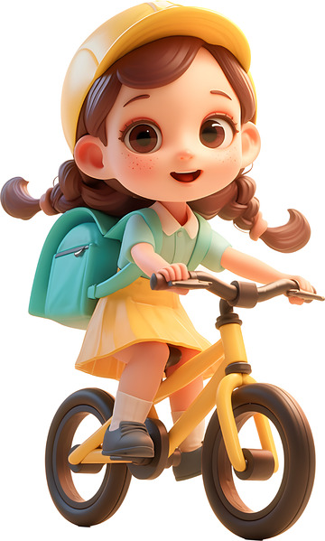 卡通骑车儿童7