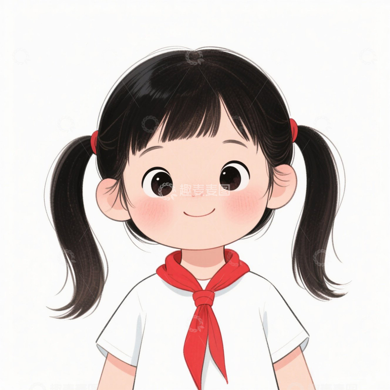 高清大图下载【趣麦麦图】中国小女孩半身像1