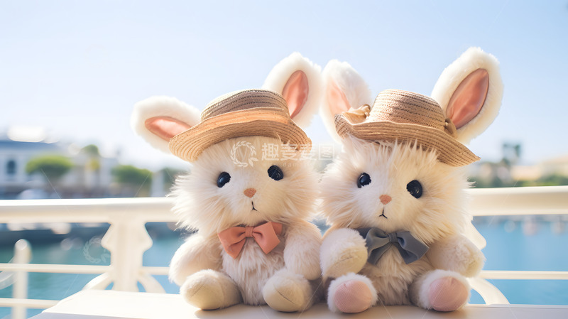 高清大图下载【趣麦麦图】晒太阳的毛绒玩具4