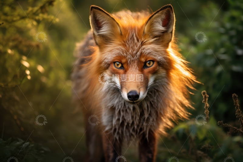 高清大图下载【趣麦麦图】森林里的一只狐狸1