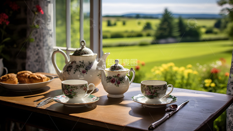 高清大图下载【趣麦麦图】田园风光下午茶1