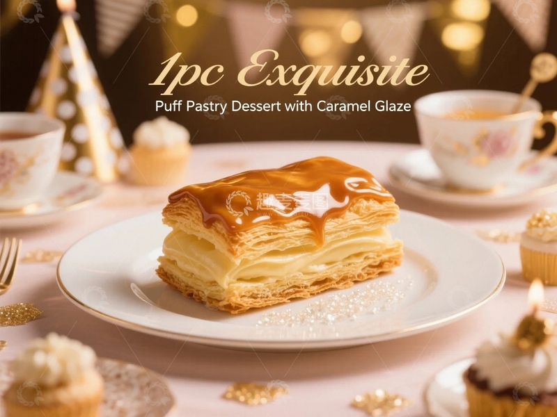 高清大图下载【趣麦麦图】千层酥蛋糕摄影背景1