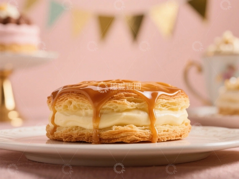 高清大图下载【趣麦麦图】千层酥蛋糕摄影背景4