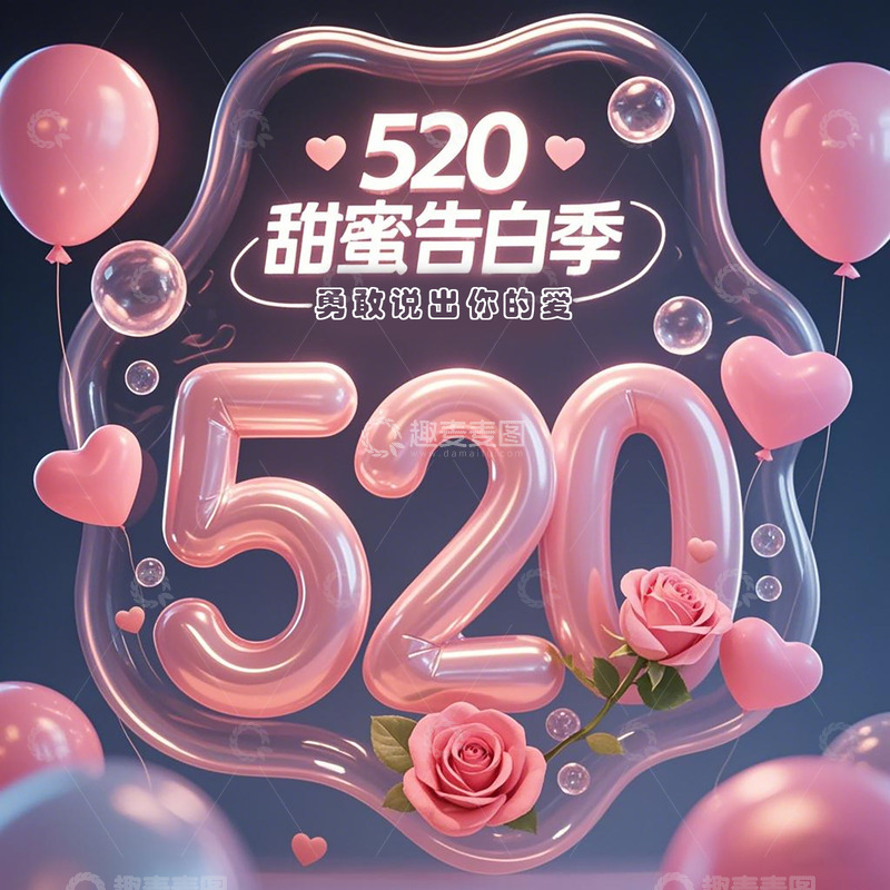高清大图下载【趣麦麦图】520情人节表白季素材