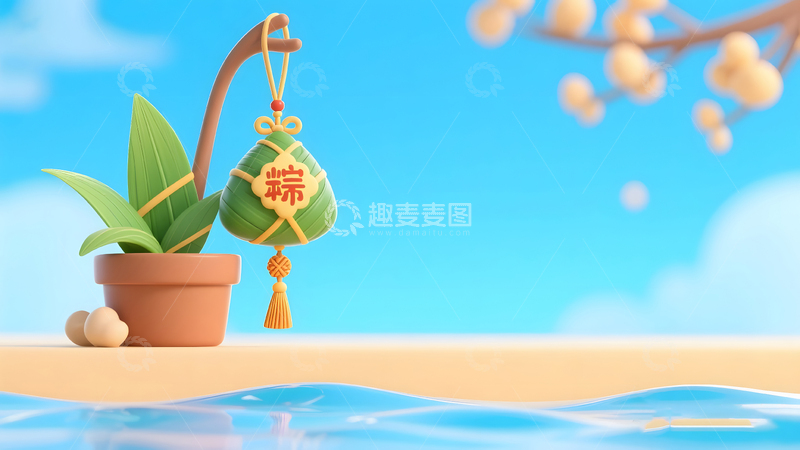 高清大图下载【趣麦麦图】端午节粽子卡通背景5