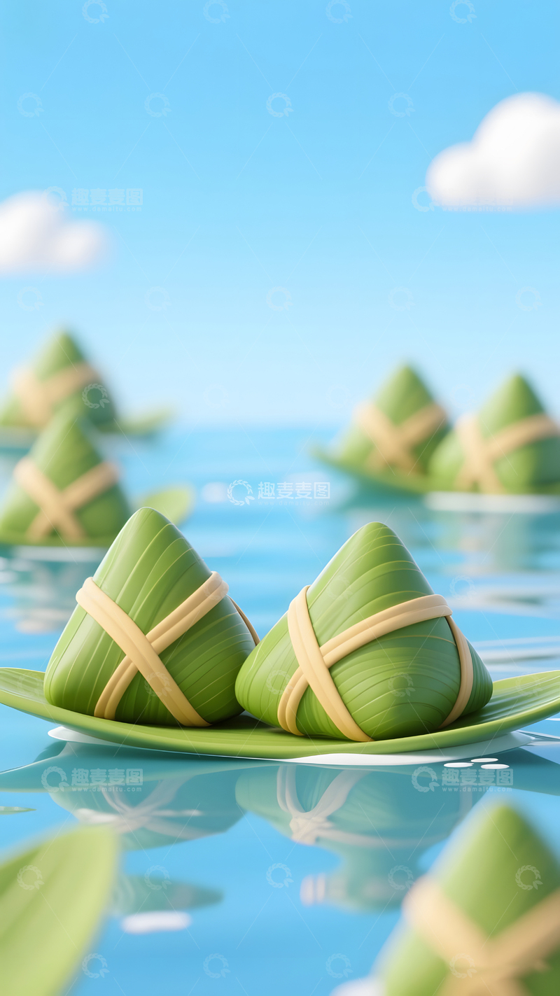 高清大图下载【趣麦麦图】卡通粽子背景