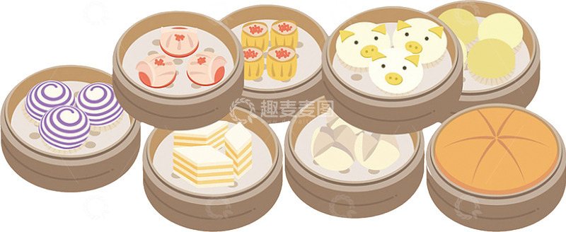 高清大图下载【趣麦麦图】卡通美味的早餐美食素材