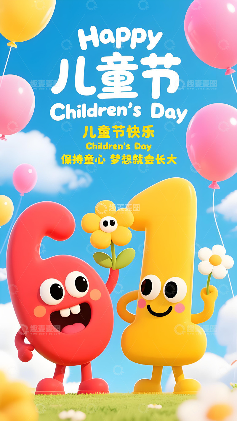 高清大图下载【趣麦麦图】儿童节海报74