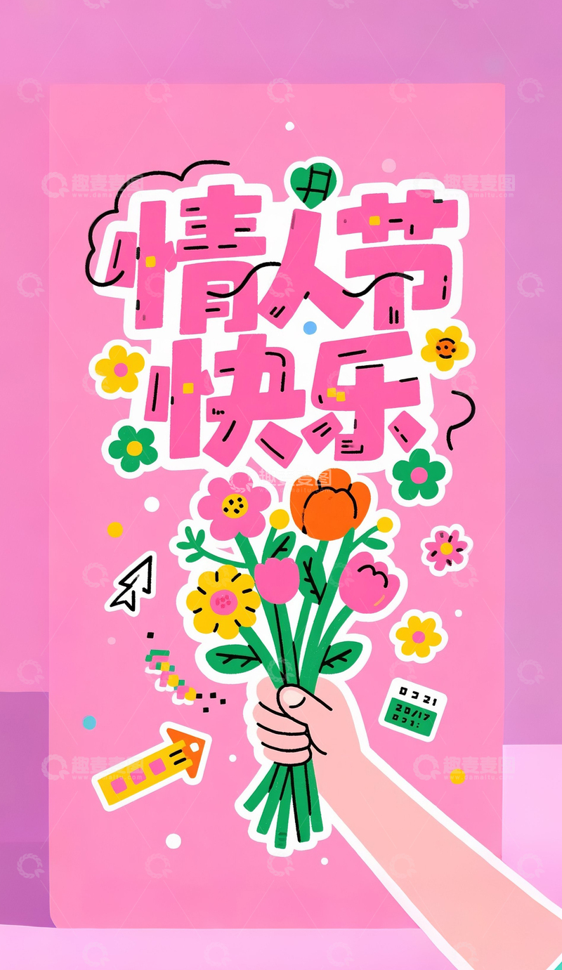 高清大图下载【趣麦麦图】520情人节海报23