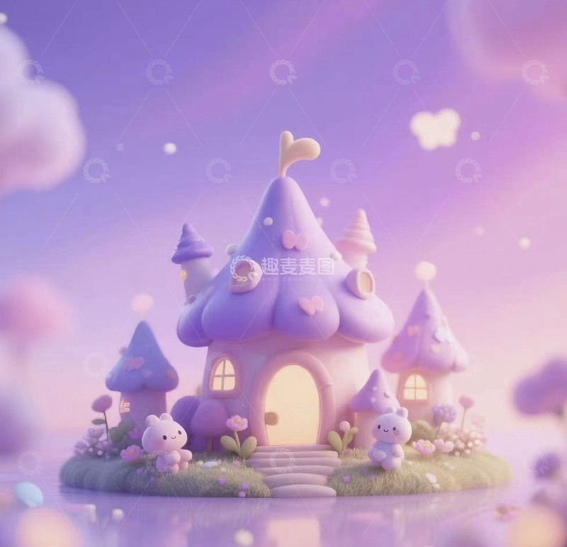 高清大图下载【趣麦麦图】魔法城堡紫色