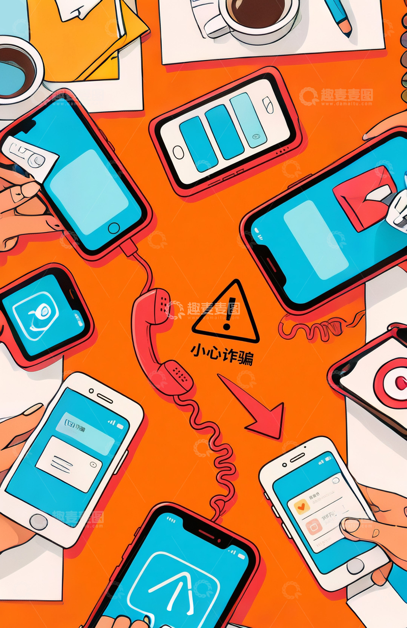 高清大图下载【趣麦麦图】小心电话诈骗4