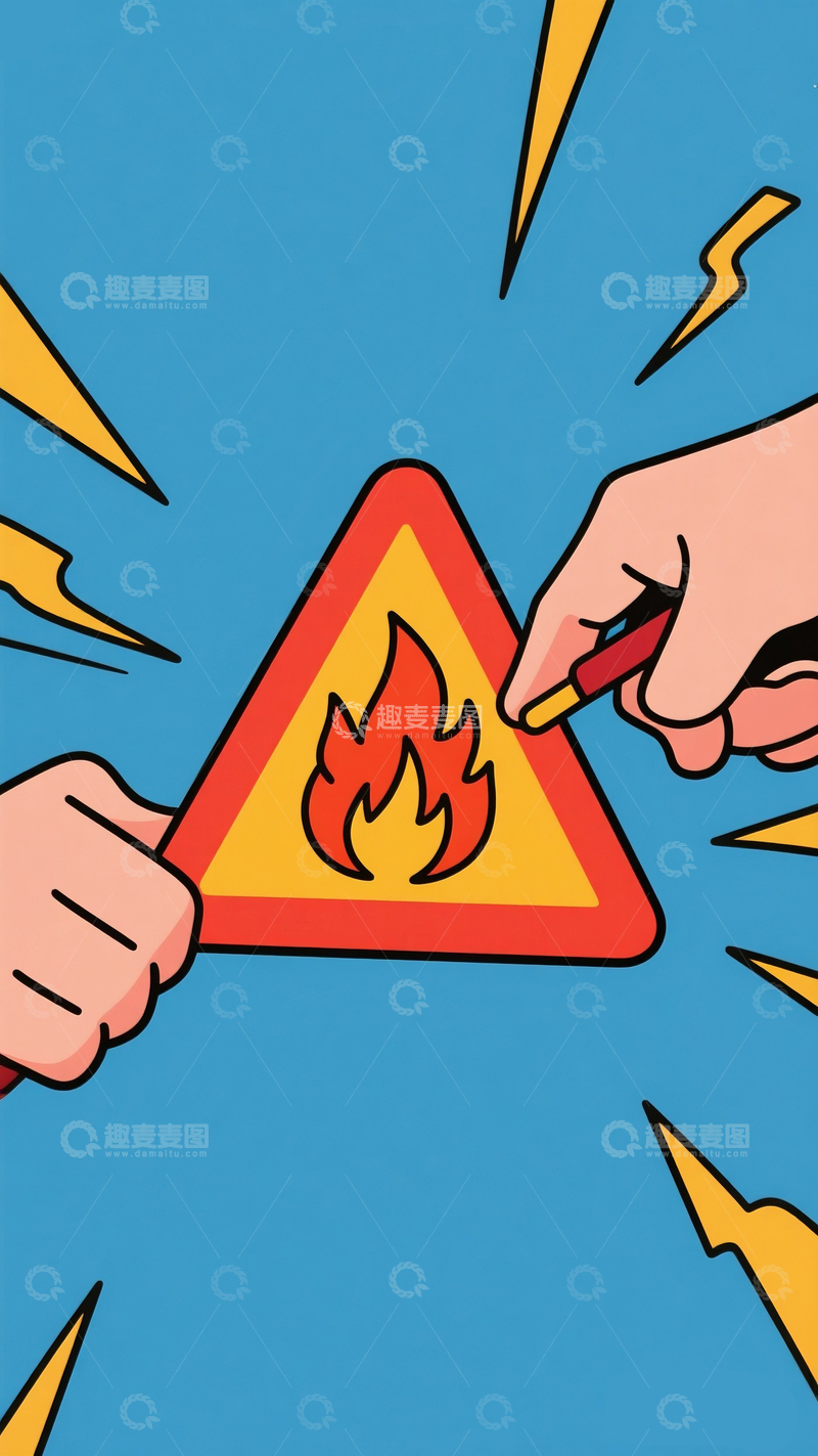 高清大图下载【趣麦麦图】小心火灾5