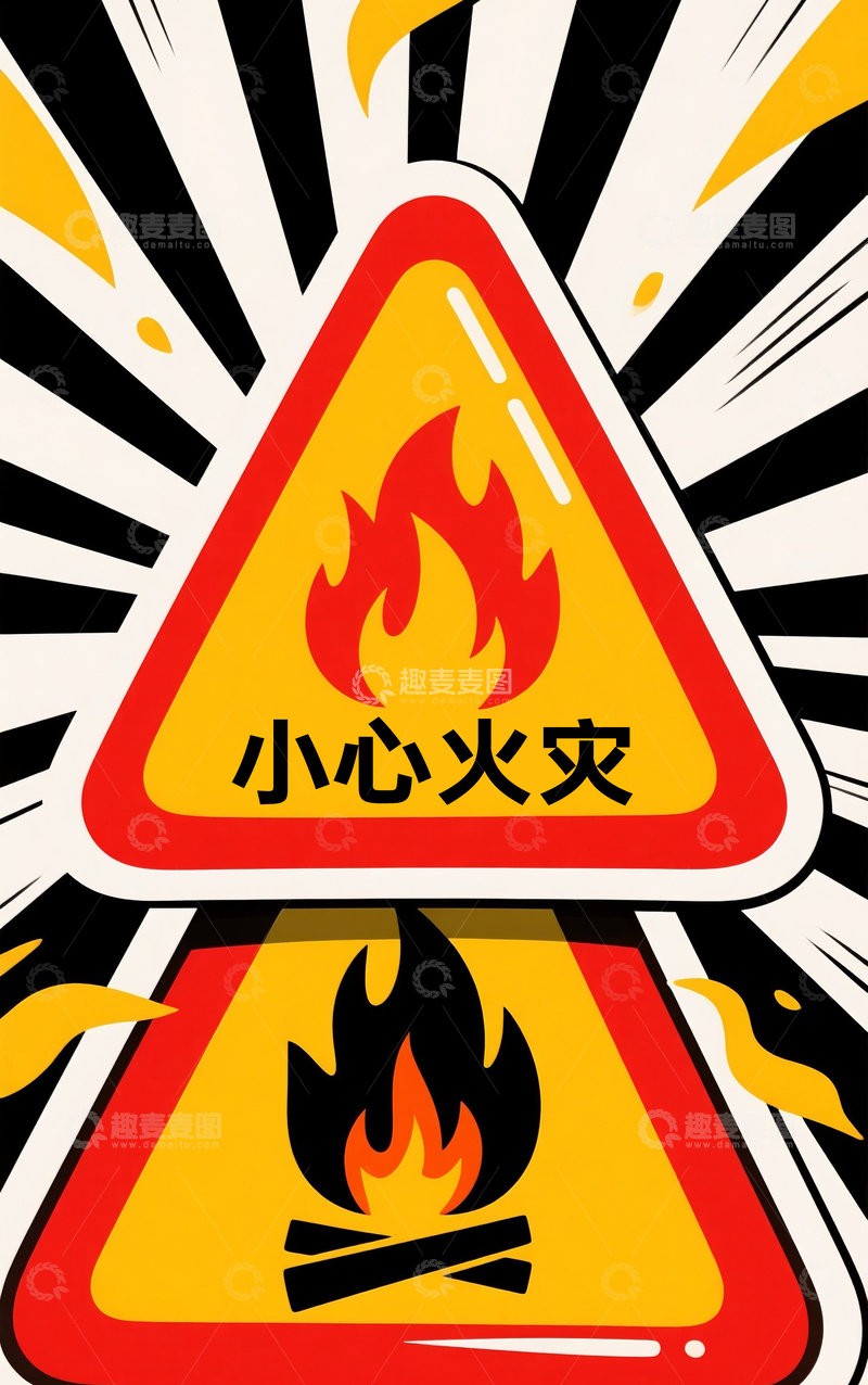 高清大图下载【趣麦麦图】小心火灾4