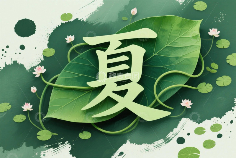 高清大图下载【趣麦麦图】夏天夏至艺术字体