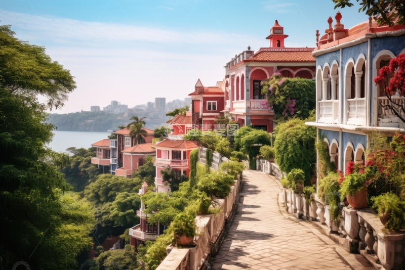 高清大图下载【趣麦麦图】滨海旅游城镇