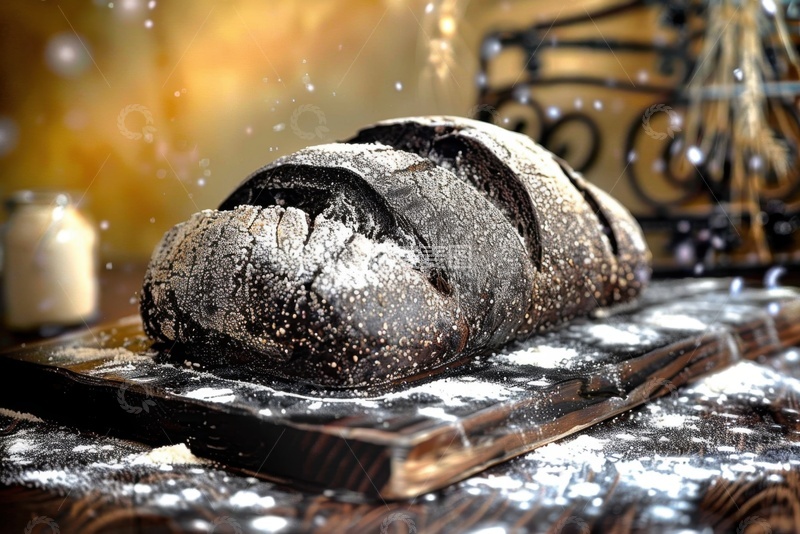 高清大图下载【趣麦麦图】一块黑面包食物