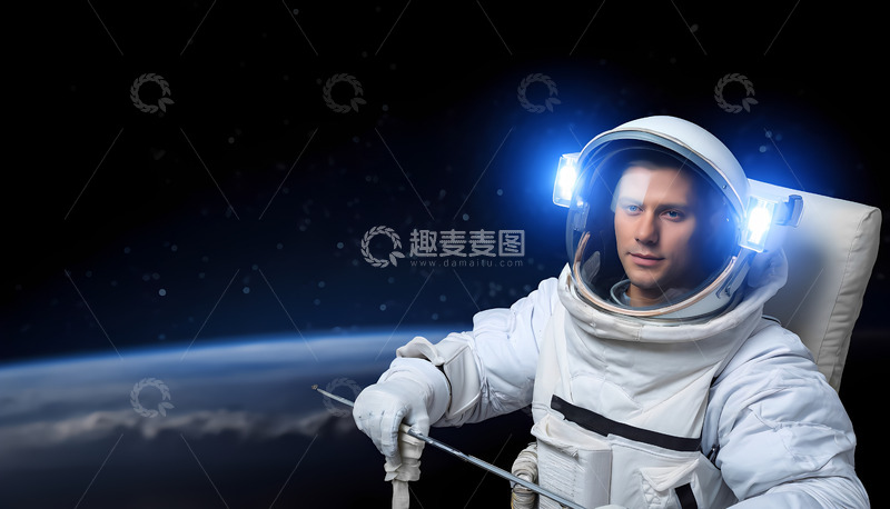 高清大图下载【趣麦麦图】探索宇宙的宇航员外太空摄影图