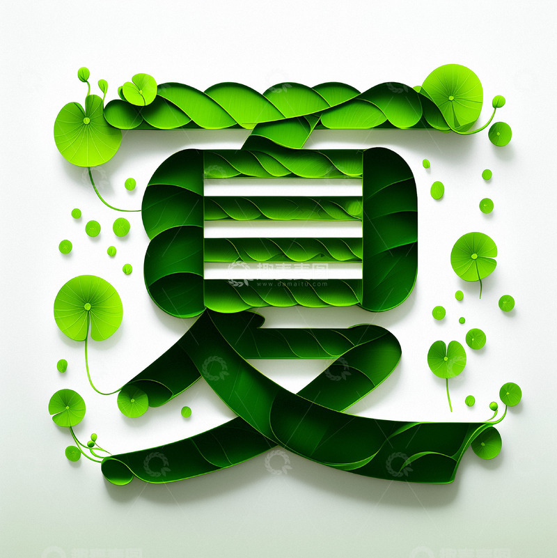 高清大图下载【趣麦麦图】夏天立夏艺术字4