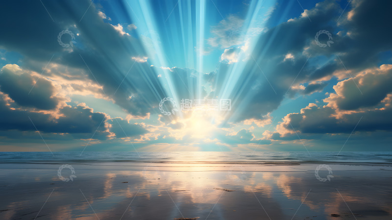 高清大图下载【趣麦麦图】大海上的晨光