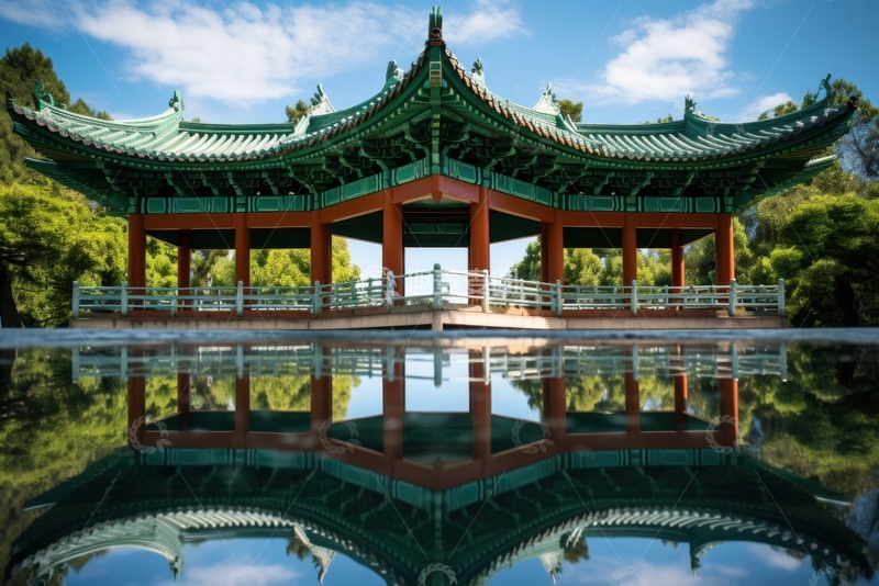 高清大图下载【趣麦麦图】公园里的一座凉亭