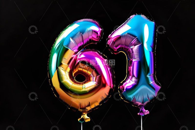 高清大图下载【趣麦麦图】61童趣彩色气球数字