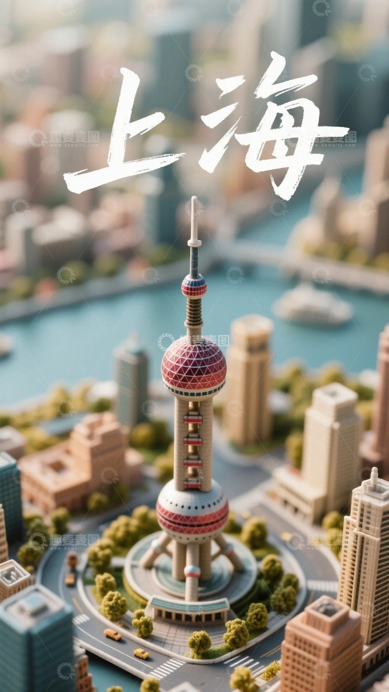 高清大图下载【趣麦麦图】上海地标建筑文字2