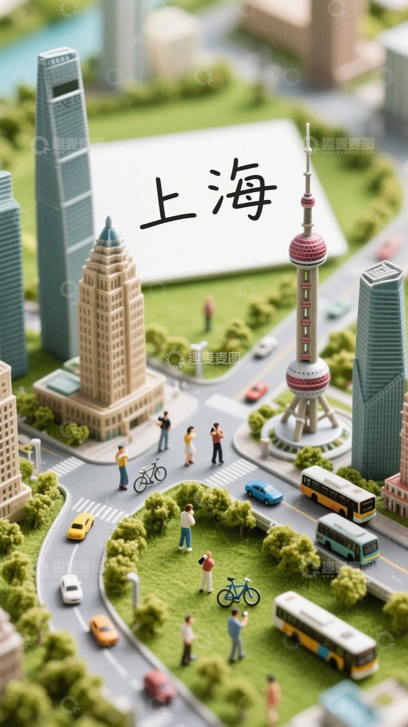 高清大图下载【趣麦麦图】上海地标建筑文字3