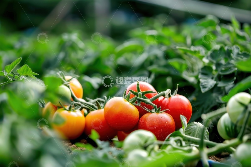 高清大图下载【趣麦麦图】西红柿地里新鲜的西红柿