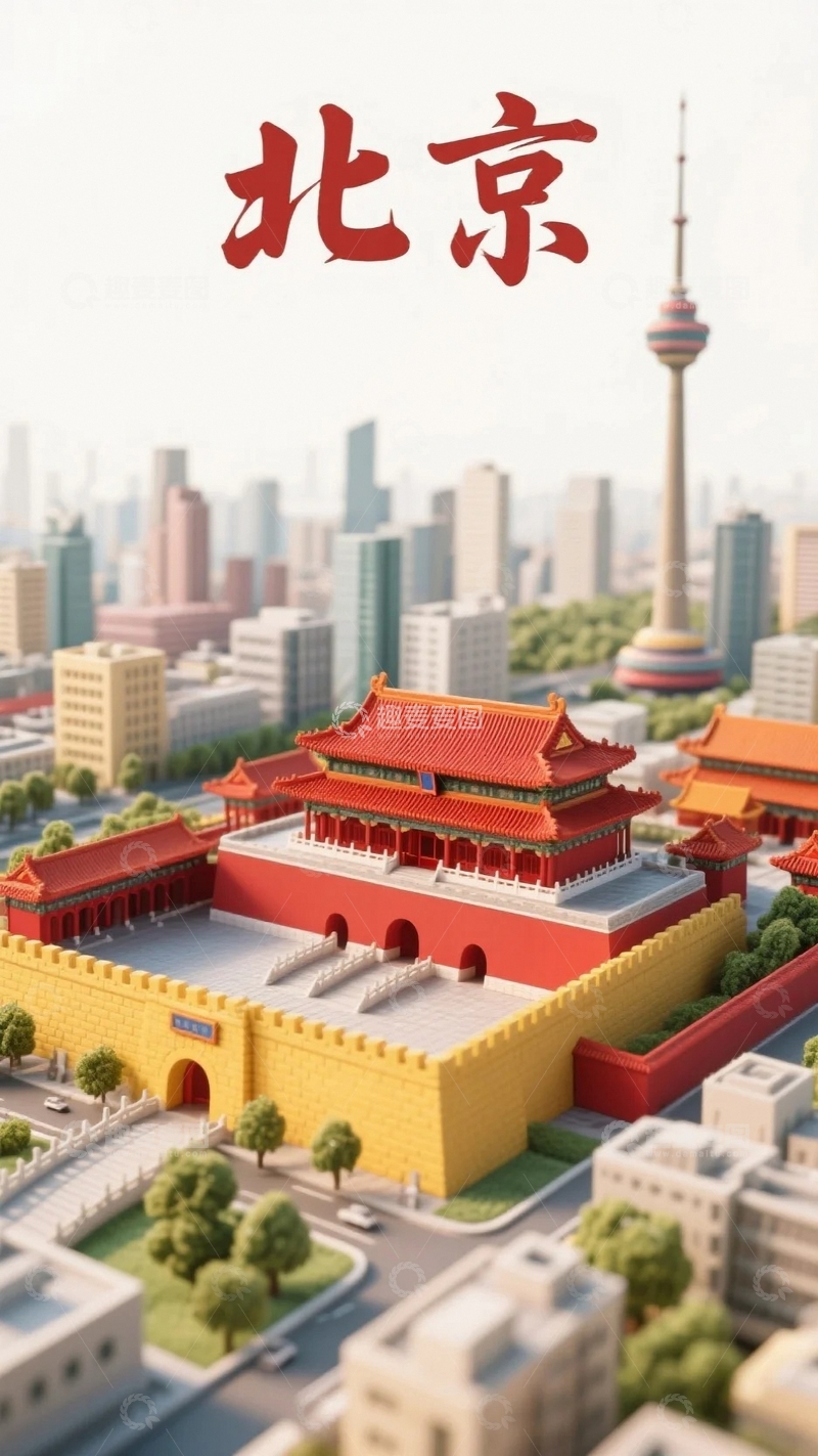 高清大图下载【趣麦麦图】北京地标建筑微缩模型1