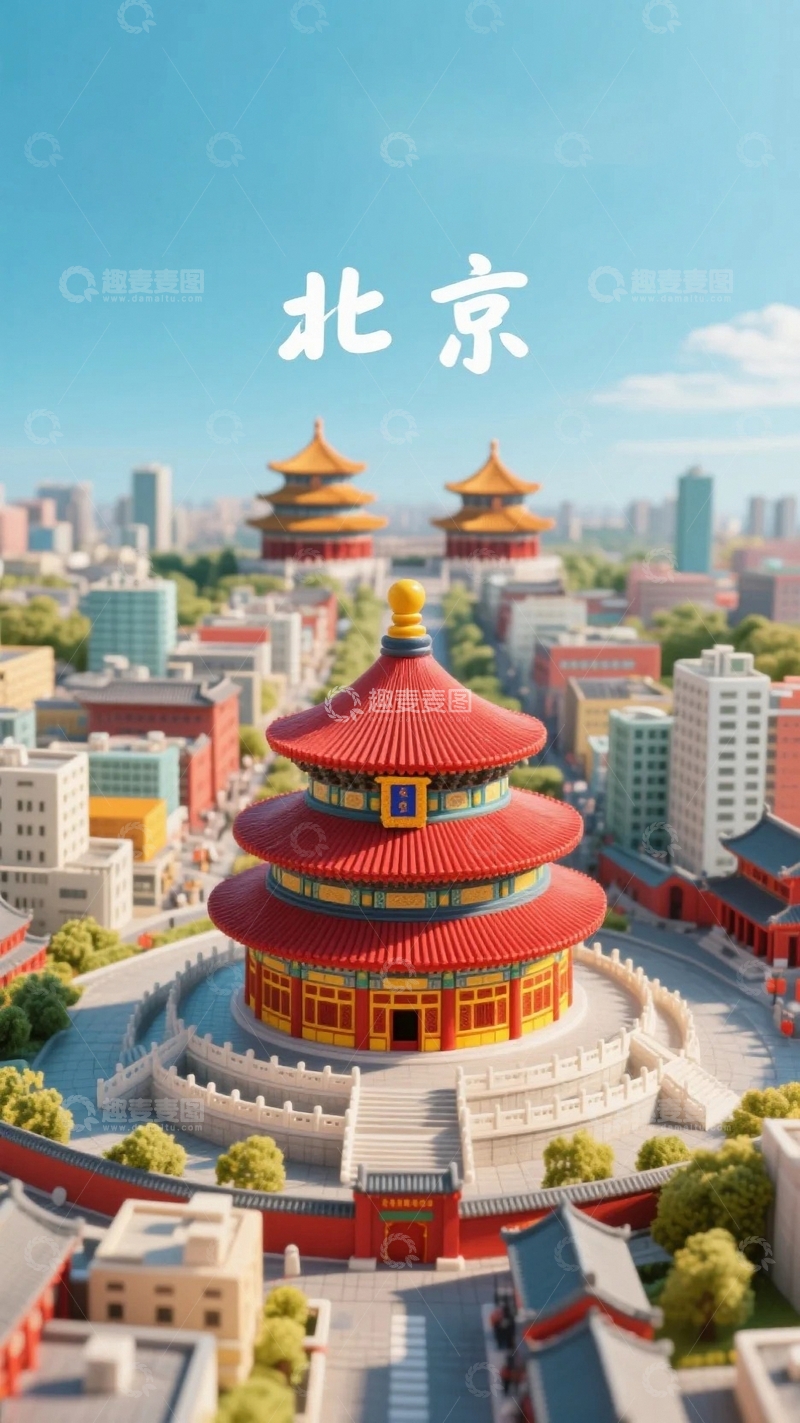 高清大图下载【趣麦麦图】北京地标建筑微缩模型2